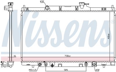 Radiator, engine cooling NISSENS 68606