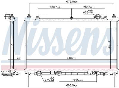 Radiator, engine cooling NISSENS 686805