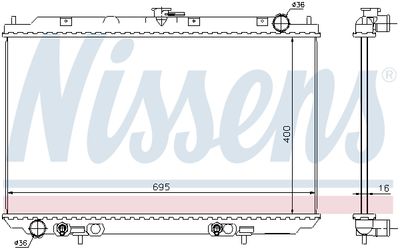 Radiator, engine cooling NISSENS 68725