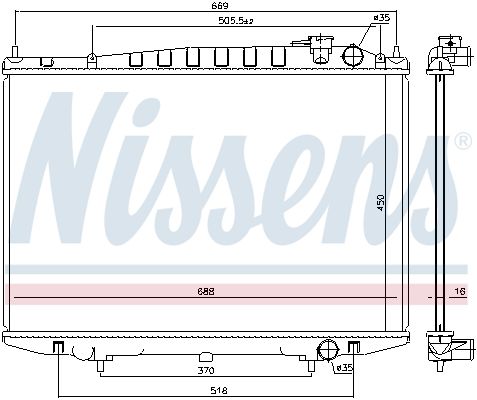 NISSENS 68749 Radiator, engine cooling
