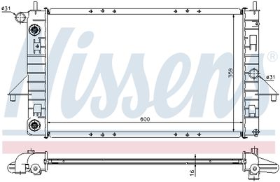 Radiator, engine cooling NISSENS 689011