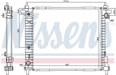 Radiator, engine cooling NISSENS 69093