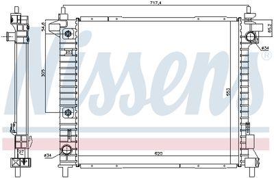 Radiator, engine cooling NISSENS 69094