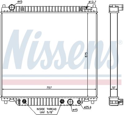 Radiator, engine cooling NISSENS 69205