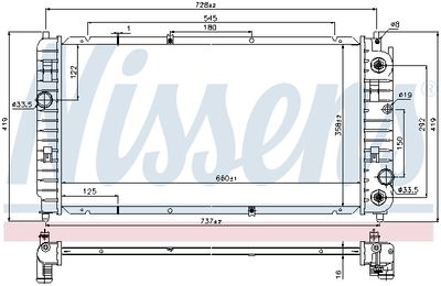 Radiator, engine cooling NISSENS 69454