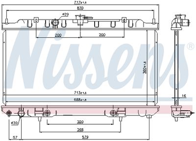Radiator, engine cooling NISSENS 69460