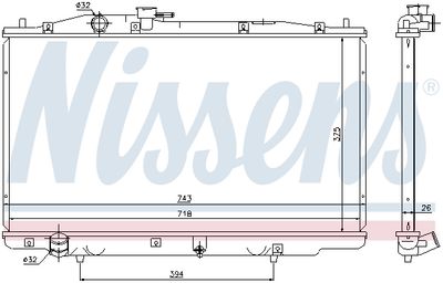 Radiator, engine cooling NISSENS 69464