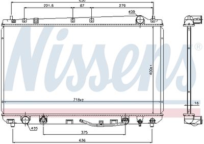 Radiator, engine cooling NISSENS 69478