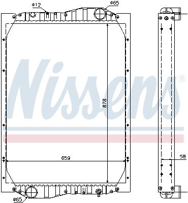 Radiator, engine cooling NISSENS 69601A