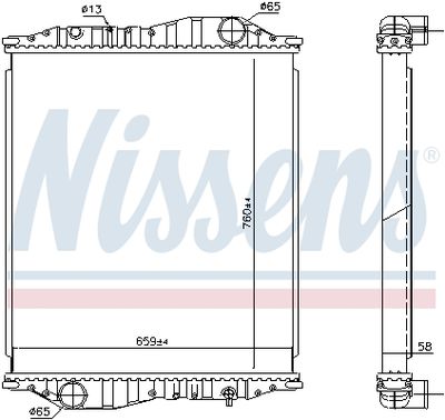 Radiator, engine cooling NISSENS 69602A
