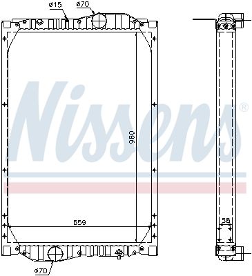 Radiator, engine cooling NISSENS 69604A
