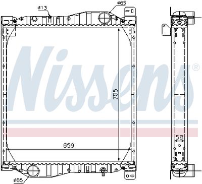 Radiator, engine cooling NISSENS 69606A