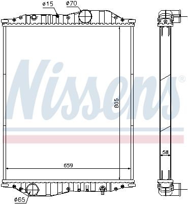 Radiator, engine cooling NISSENS 696090