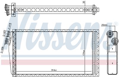 Heat Exchanger, interior heating NISSENS 707206