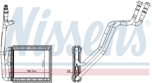 NISSENS 707226 Heat Exchanger, interior heating