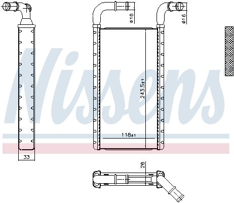 NISSENS 707241 Heat Exchanger, interior heating