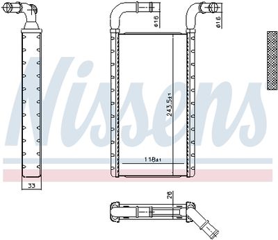 Heat Exchanger, interior heating NISSENS 707241