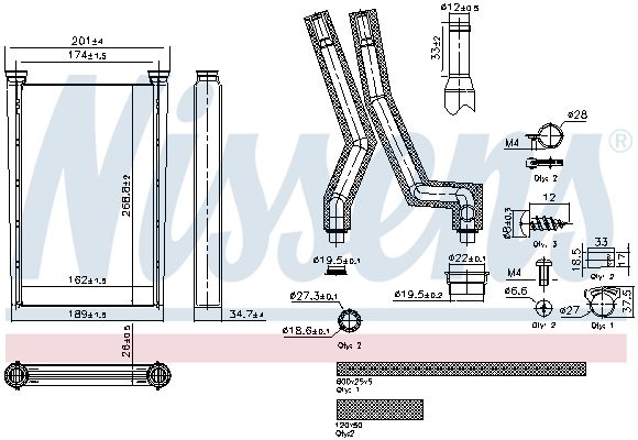 NISSENS 707242 Heat Exchanger, interior heating
