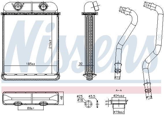 NISSENS 707257 Heat Exchanger, interior heating