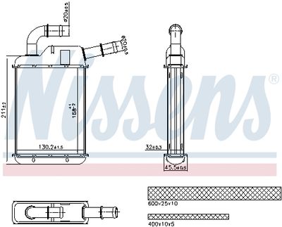 Heat Exchanger, interior heating NISSENS 707279