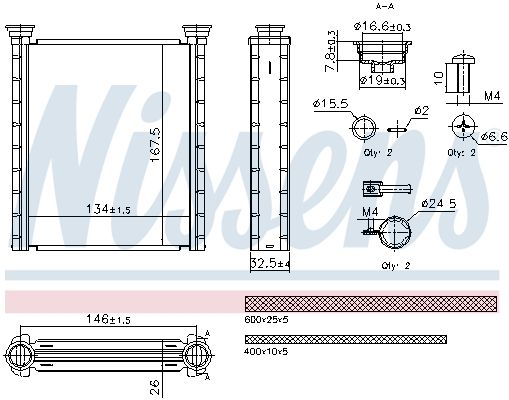 NISSENS 707280 Heat Exchanger, interior heating