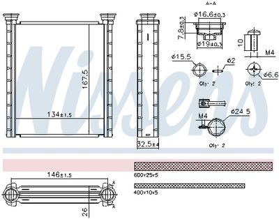 Heat Exchanger, interior heating NISSENS 707280