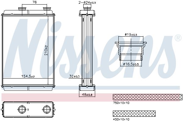 NISSENS 707285 Heat Exchanger, interior heating