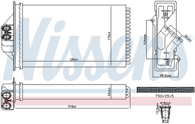 Heat Exchanger, interior heating NISSENS 707293