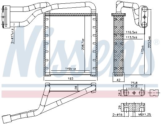 NISSENS 707306 Heat Exchanger, interior heating
