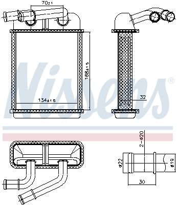 Heat Exchanger, interior heating NISSENS 707313