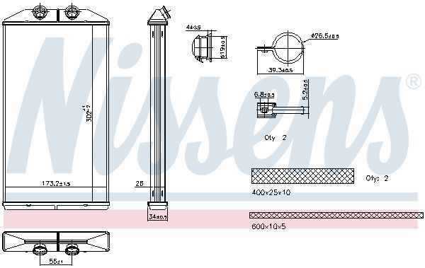 NISSENS 707314 Heat Exchanger, interior heating