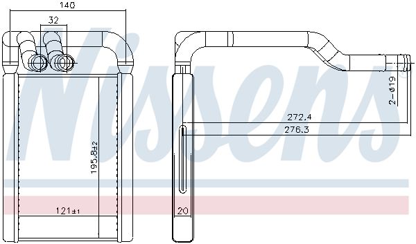NISSENS 707324 Heat Exchanger, interior heating