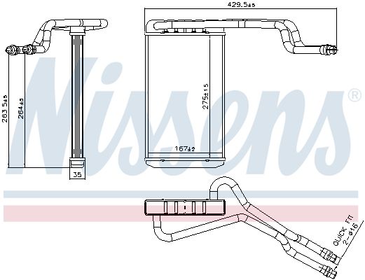 NISSENS 707344 Heat Exchanger, interior heating