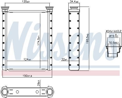NISSENS 707413 Heat Exchanger, interior heating
