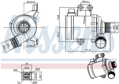 Water Pump, engine cooling NISSENS 832142