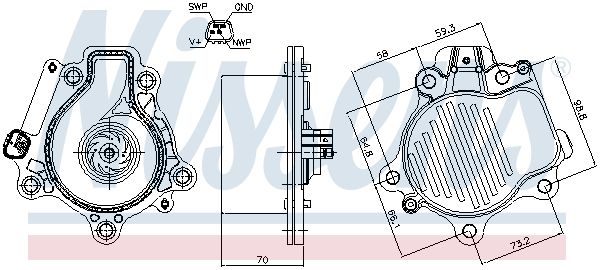 NISSENS 832147 Water Pump, engine cooling