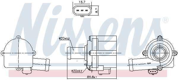 NISSENS 832152 Water Pump, engine cooling