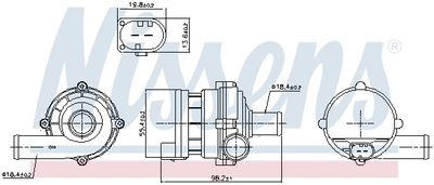 Auxiliary Water Pump (cooling water circuit) NISSENS 832169