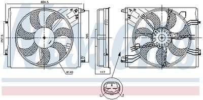 Fan, engine cooling NISSENS 850050