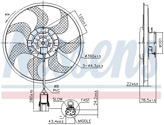 NISSENS 850070 Fan, engine cooling