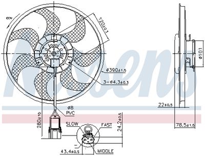 Fan, engine cooling NISSENS 850070
