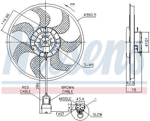 NISSENS 850074 Fan, engine cooling