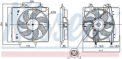 Fan, engine cooling NISSENS 850087