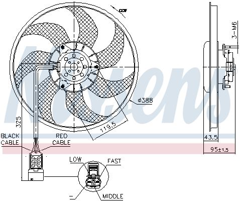 NISSENS 850091 Fan, engine cooling
