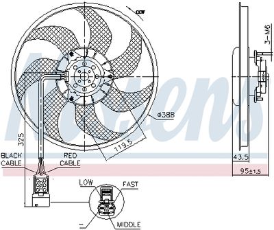 Fan, engine cooling NISSENS 850091
