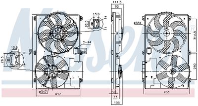 Fan, engine cooling NISSENS 850092