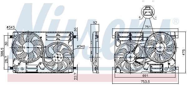 NISSENS 850096 Fan, engine cooling