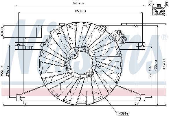 NISSENS 85106 Fan, engine cooling