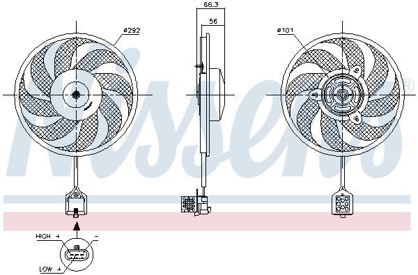 NISSENS 85596 Fan, engine cooling