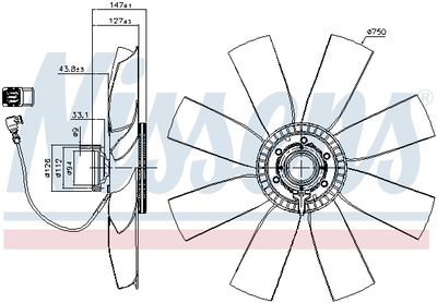 Clutch, radiator fan NISSENS 86236
